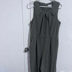 Calvin Klein Women's Sleeveless jumpsuit- Olive Green